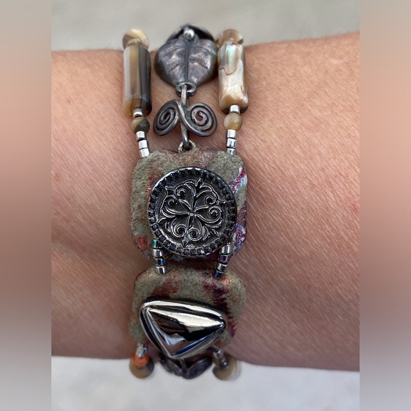 Beautiful Vintage Taxco Sterling 925 and Abalone Bracelet - Picture 5 of 15